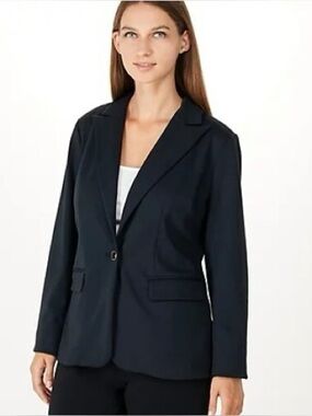 J Jason Wu Black Stretch Knit Blazer Jacket NWT Single Button Size XS
